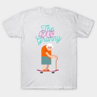 The Original Gangster Granny on a Skateboard Design T-Shirt